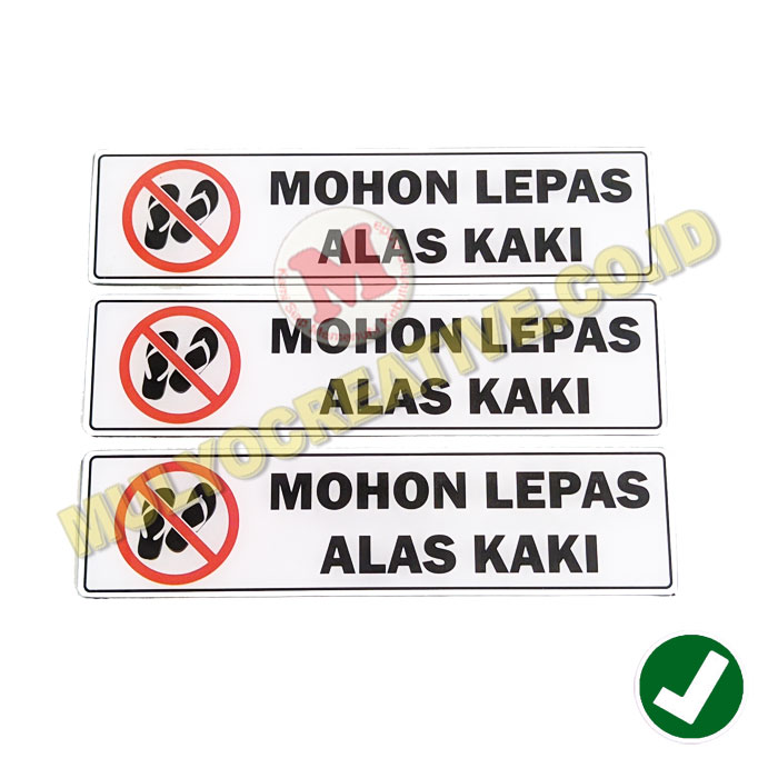 Papan Peringatan Papan Acrylic Mohon Lepas Alas Kaki Papan Akrilik Pesan Sabuk Sekolah Piala